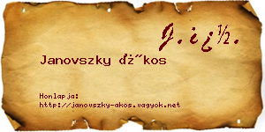 Janovszky Ákos névjegykártya