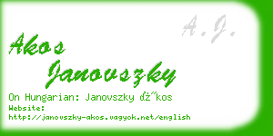 akos janovszky business card